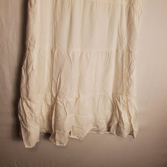 Kirundo Adorable Short Sleeve White Flowy Soft Ruffled Bottom Dress Sz L Womens - Picture 4 of 11